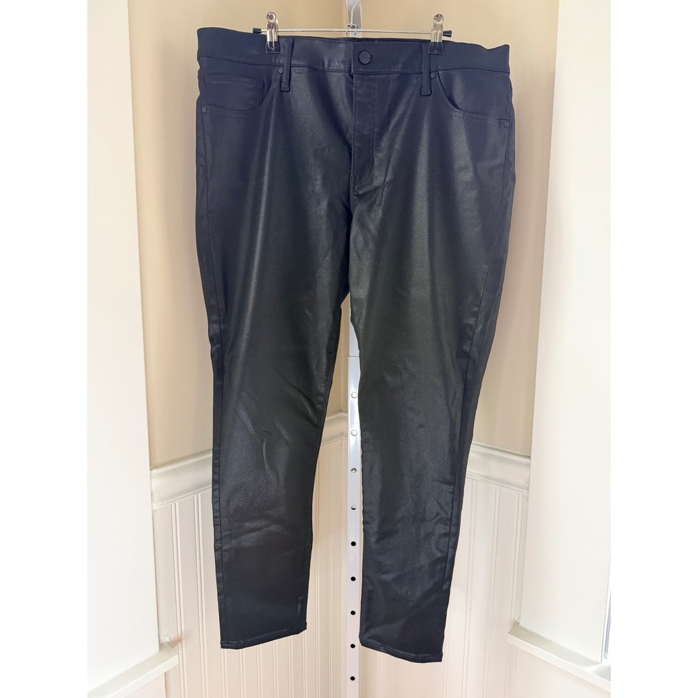 Express Mid Rise Black Coated Skinny Jeans Faux Leather Look 16R